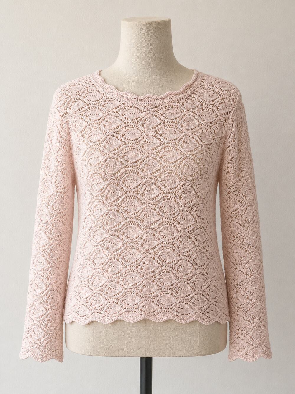 Vintage American Knitworks Petite Preppy Pink Open Knit Sweater Cottagecore